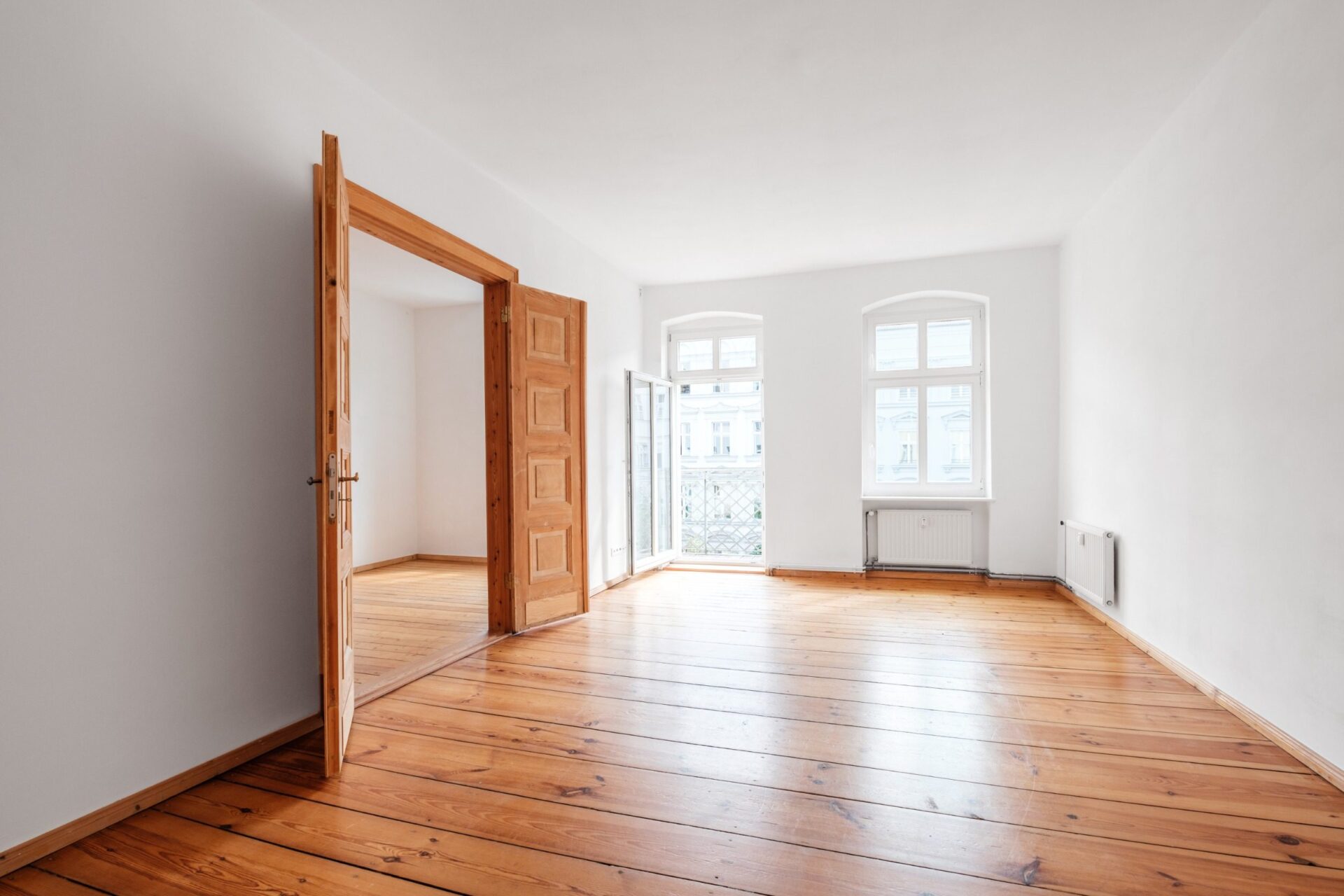 Living room with wood flooring